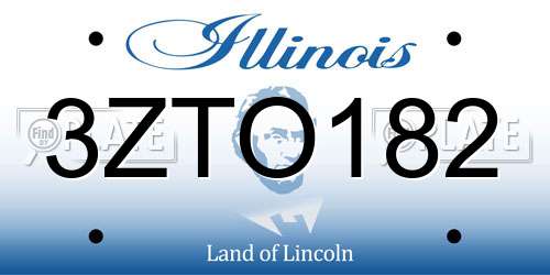 3ZTO182 Illinois License Plate