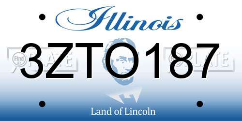 3ZTO187 Illinois License Plate