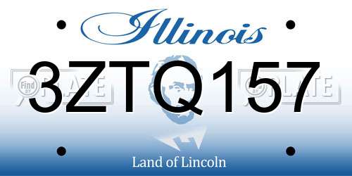 3ZTQ157 Illinois License Plate