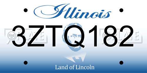 3ZTQ182 Illinois License Plate