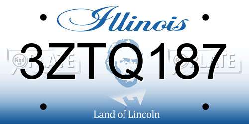 3ZTQ187 Illinois License Plate