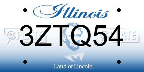3ZTQ54 Illinois License Plate