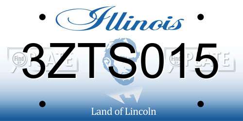 3ZTS015 Illinois License Plate