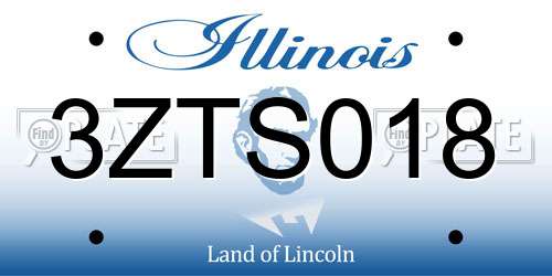 3ZTS018 Illinois License Plate