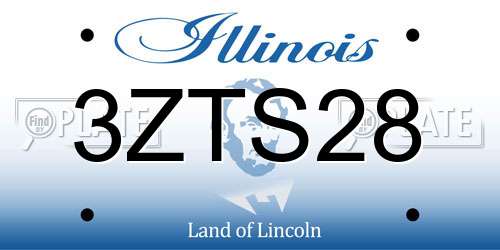 3ZTS28 Illinois License Plate