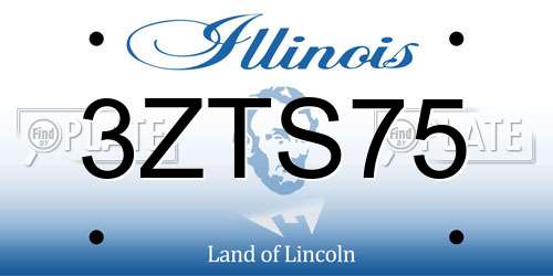 3ZTS75 Illinois License Plate