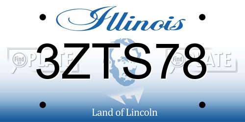 3ZTS78 Illinois License Plate