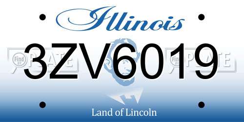 3ZV6019 Illinois License Plate