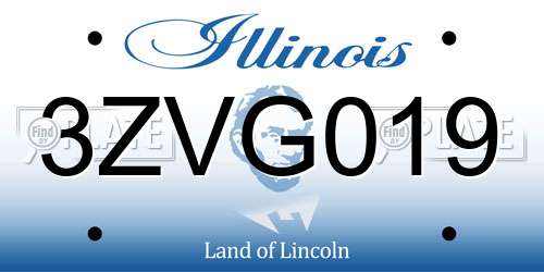 3ZVG019 Illinois License Plate