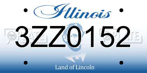 3ZZ0152 Illinois License Plate