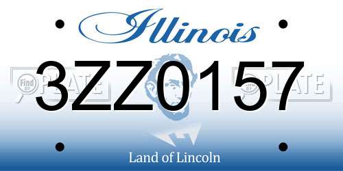 3ZZ0157 Illinois License Plate