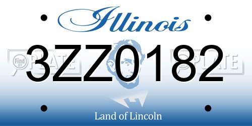 3ZZ0182 Illinois License Plate