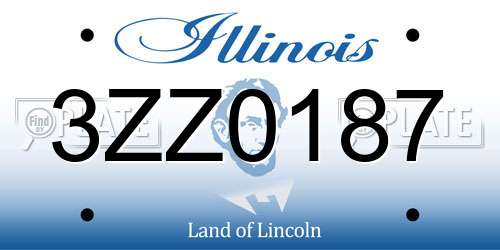 3ZZ0187 Illinois License Plate