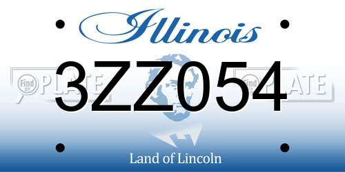 3ZZ054 Illinois License Plate