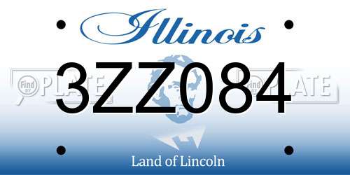 3ZZ084 Illinois License Plate
