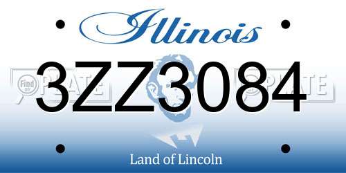 3ZZ3084 Illinois License Plate