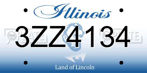 3ZZ4134 Illinois License Plate