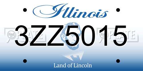 3ZZ5015 Illinois License Plate