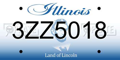 3ZZ5018 Illinois License Plate
