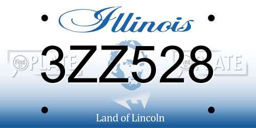 3ZZ528 Illinois License Plate