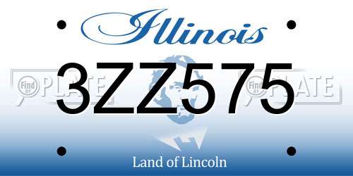 3ZZ575 Illinois License Plate