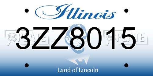 3ZZ8015 Illinois License Plate