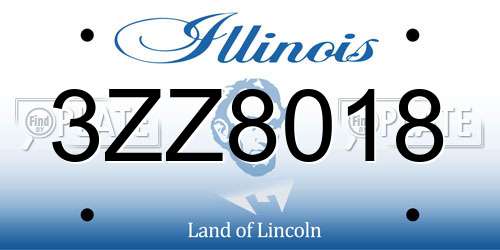 3ZZ8018 Illinois License Plate