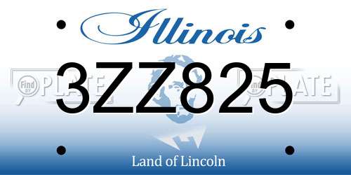 3ZZ825 Illinois License Plate