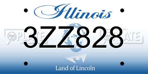 3ZZ828 Illinois License Plate