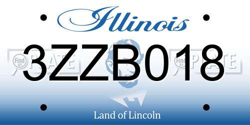 3ZZB018 Illinois License Plate