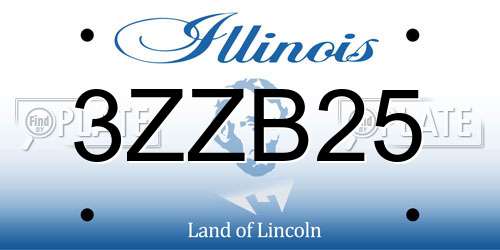 3ZZB25 Illinois License Plate