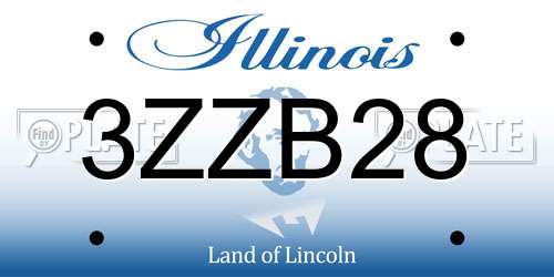 3ZZB28 Illinois License Plate