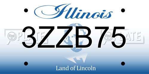 3ZZB75 Illinois License Plate