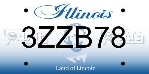 3ZZB78 Illinois License Plate