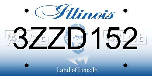 3ZZD152 Illinois License Plate