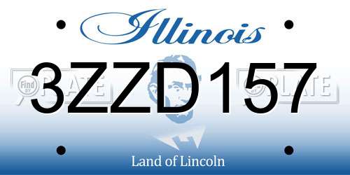 3ZZD157 Illinois License Plate
