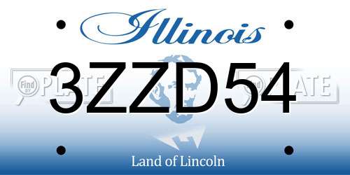 3ZZD54 Illinois License Plate