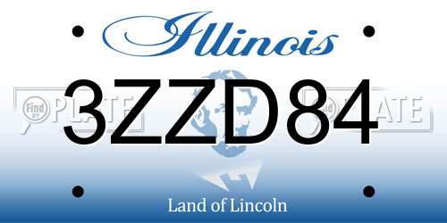3ZZD84 Illinois License Plate