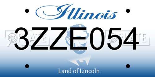 3ZZE054 Illinois License Plate