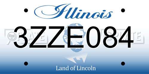 3ZZE084 Illinois License Plate