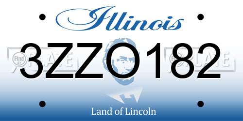3ZZO182 Illinois License Plate
