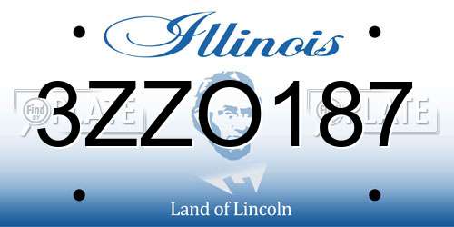 3ZZO187 Illinois License Plate
