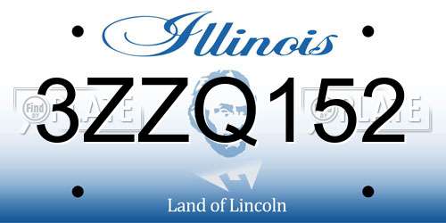 3ZZQ152 Illinois License Plate