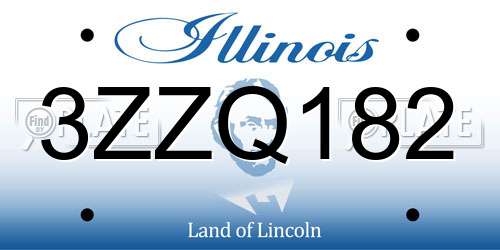 3ZZQ182 Illinois License Plate