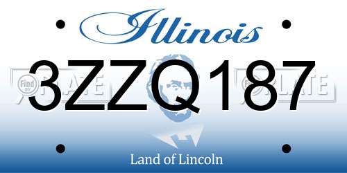 3ZZQ187 Illinois License Plate