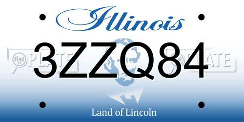 3ZZQ84 Illinois License Plate