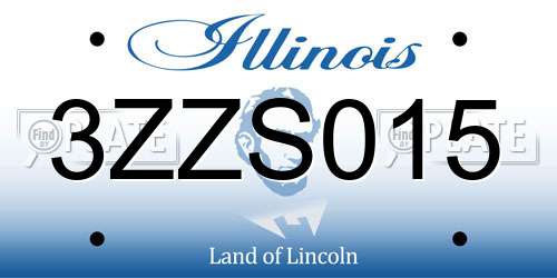 3ZZS015 Illinois License Plate