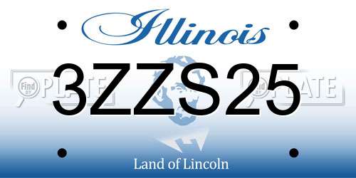 3ZZS25 Illinois License Plate