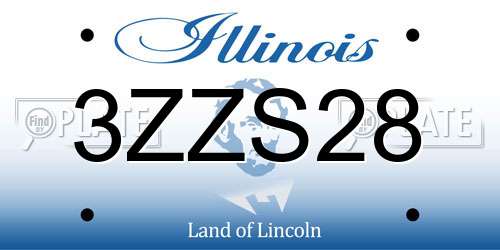 3ZZS28 Illinois License Plate