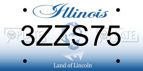 3ZZS75 Illinois License Plate